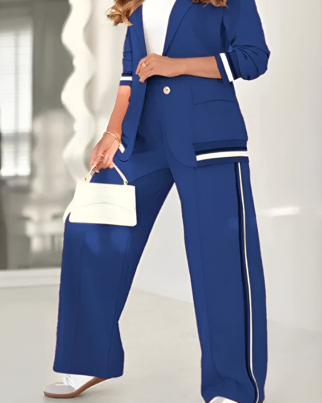 Completo Pantalone Largo con Bande Laterali