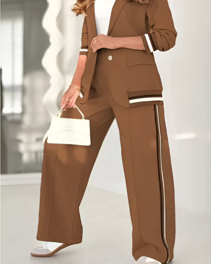 Completo Pantalone Largo con Bande Laterali