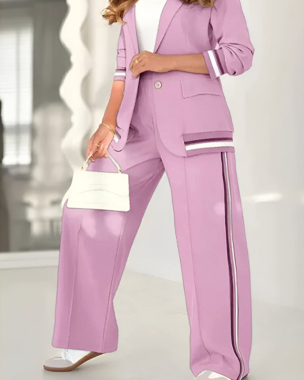 Completo Pantalone Largo con Bande Laterali