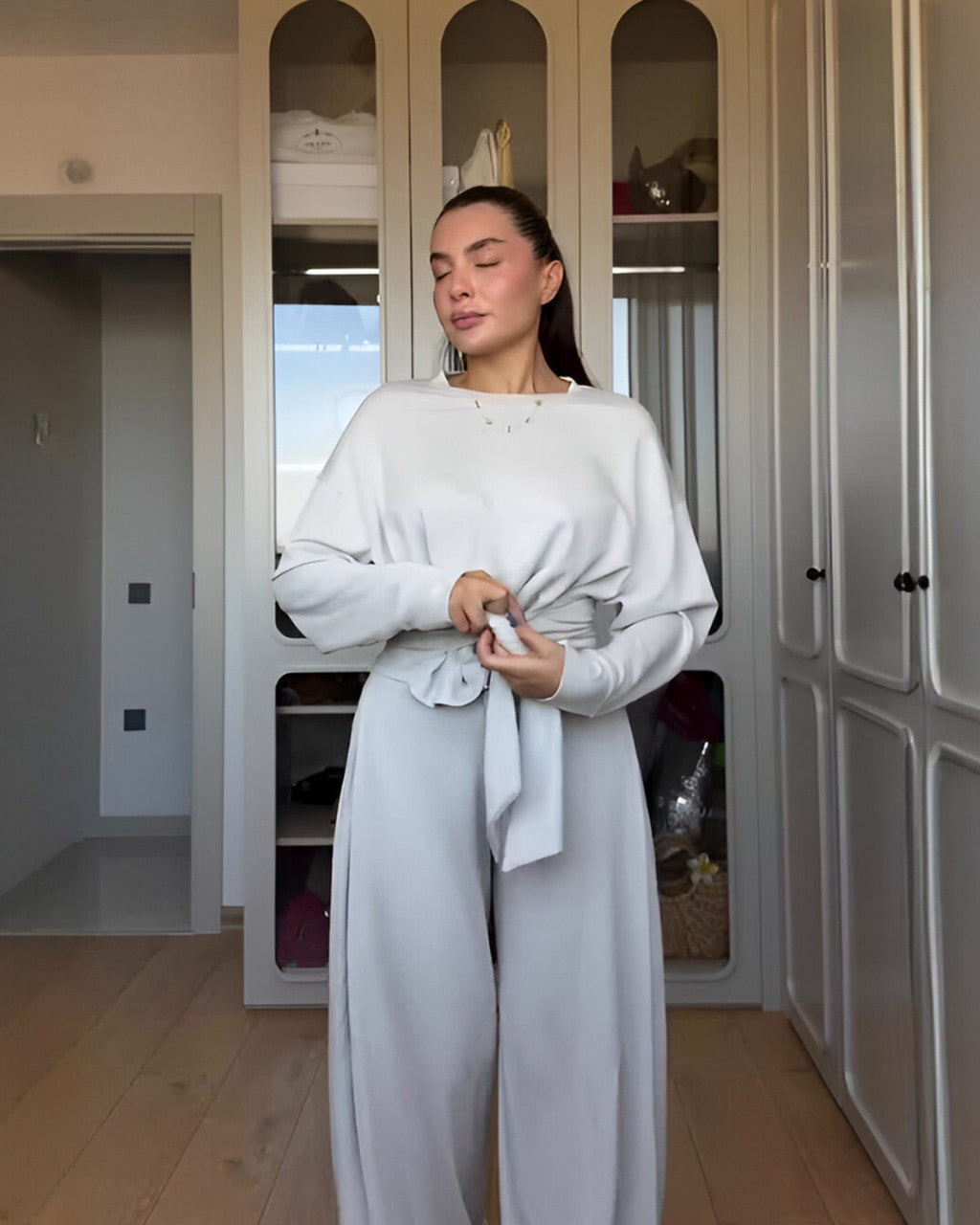 Completo Pantalone Palazzo con Nodo