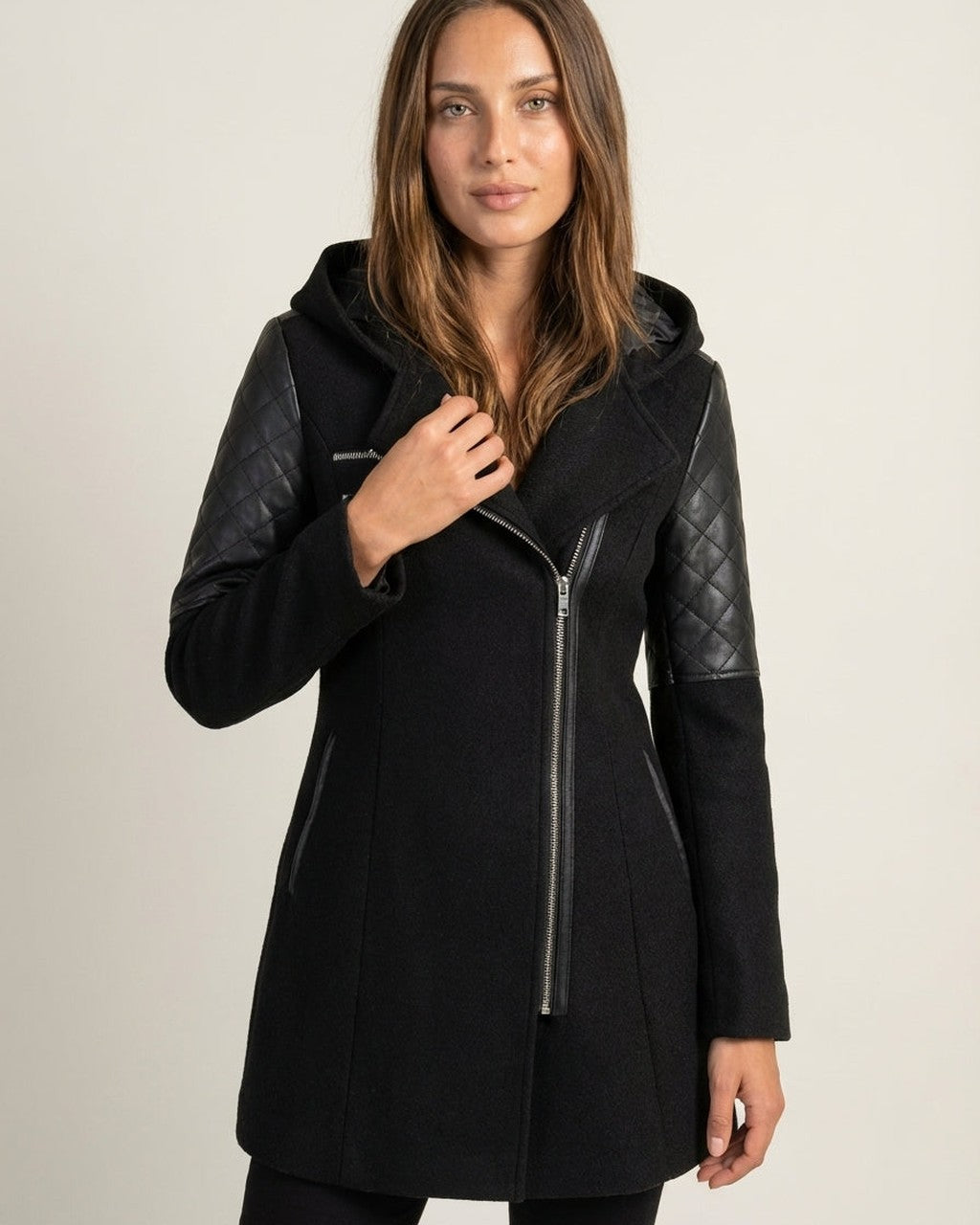Giacca Avvitata con Zip Asimmetrica