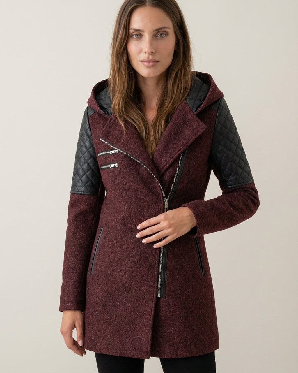 Giacca Avvitata con Zip Asimmetrica