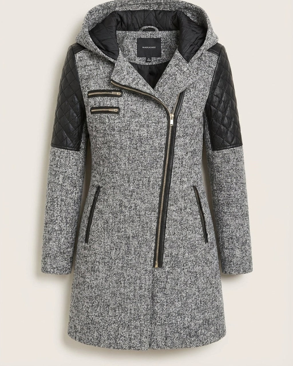 Giacca Avvitata con Zip Asimmetrica