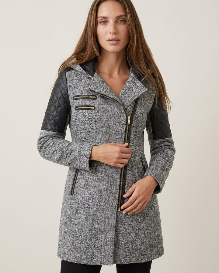 Giacca Avvitata con Zip Asimmetrica
