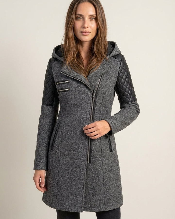 Giacca Avvitata con Zip Asimmetrica