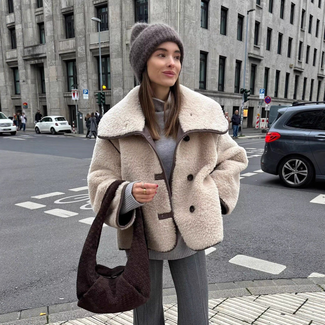 Giacca Oversize con Collo a Scialle