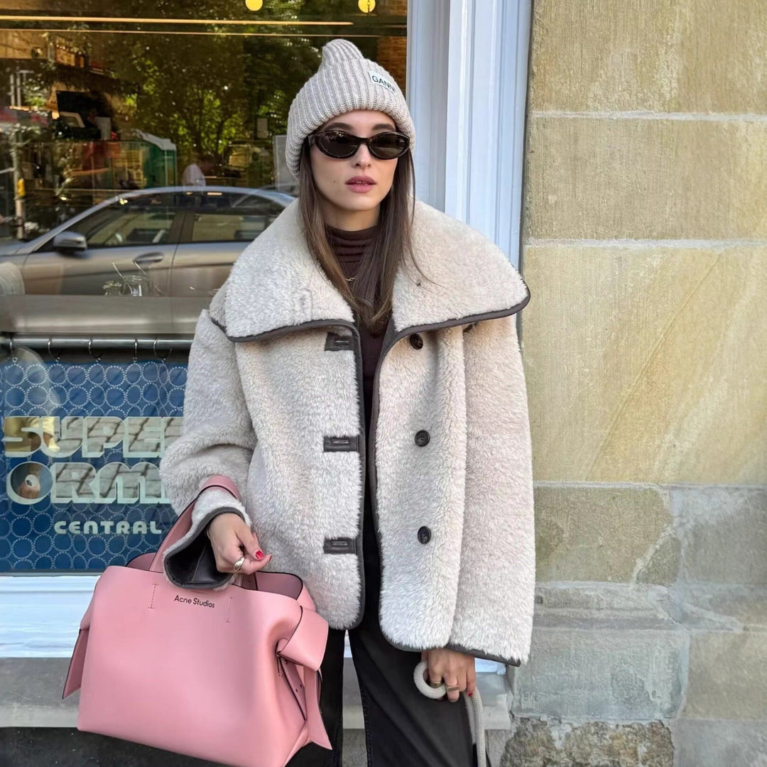 Giacca Oversize con Collo a Scialle