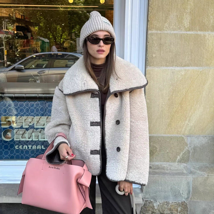 Giacca Oversize con Collo a Scialle