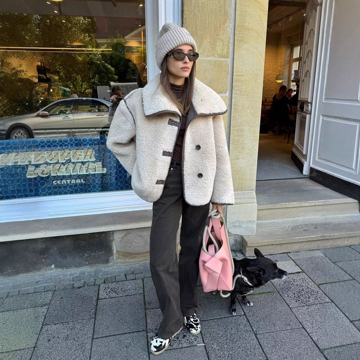 Giacca Oversize con Collo a Scialle