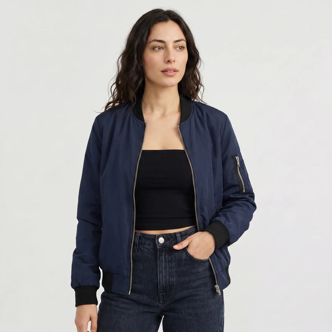 Giacca Stile Bomber con Zip