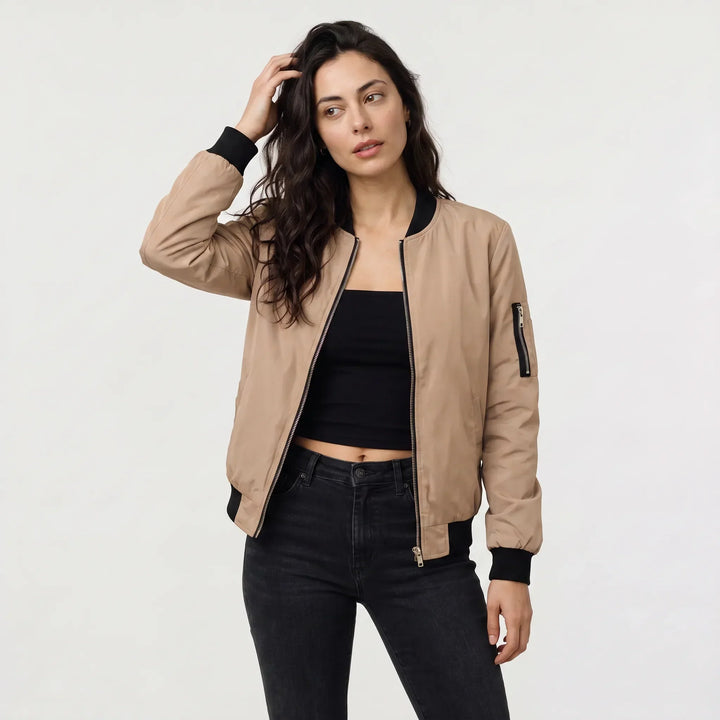 Giacca Stile Bomber con Zip