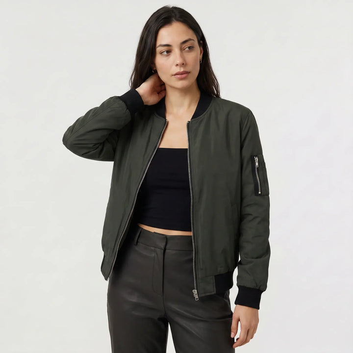 Giacca Stile Bomber con Zip