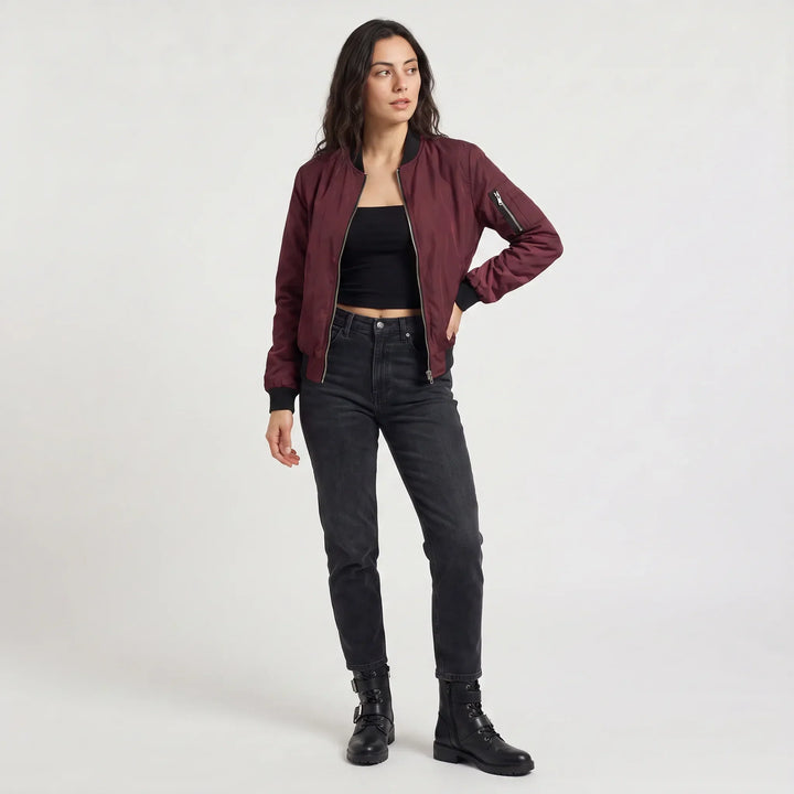 Giacca Stile Bomber con Zip