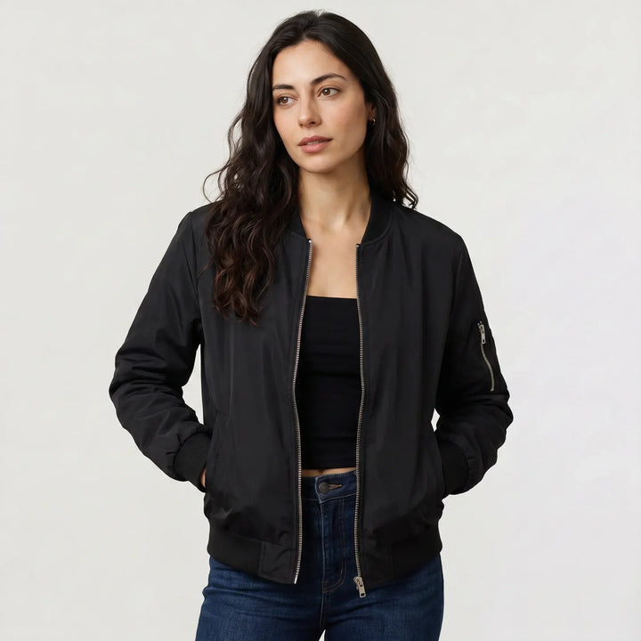 Giacca Stile Bomber con Zip