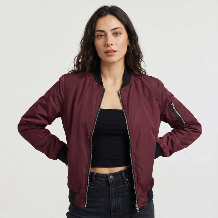 Giacca Stile Bomber con Zip