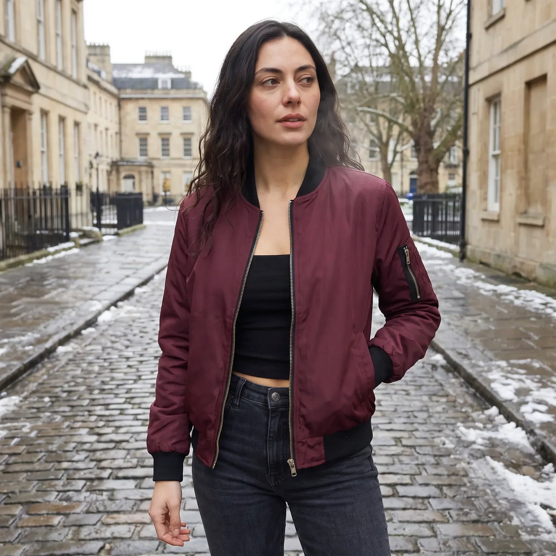 Giacca Stile Bomber con Zip