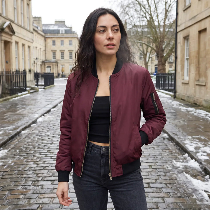 Giacca Stile Bomber con Zip