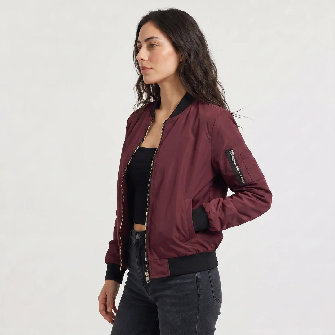 Giacca Stile Bomber con Zip