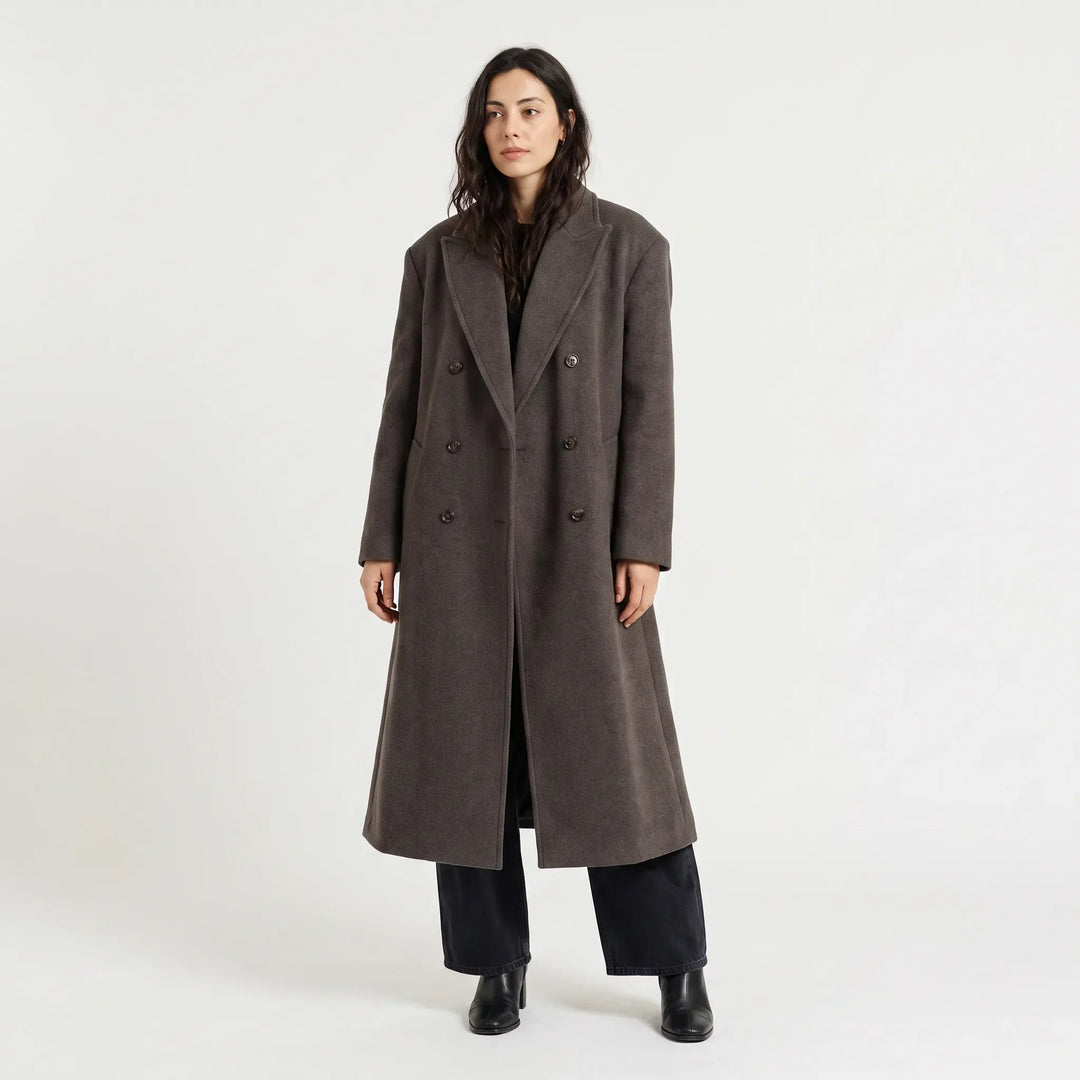 Cappotto Lungo Strutturato Grigio