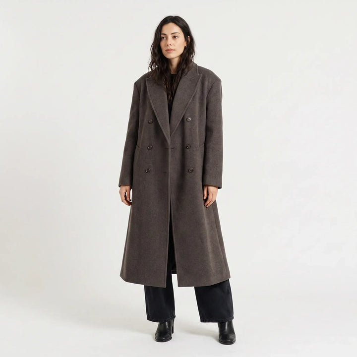 Cappotto Lungo Strutturato Grigio