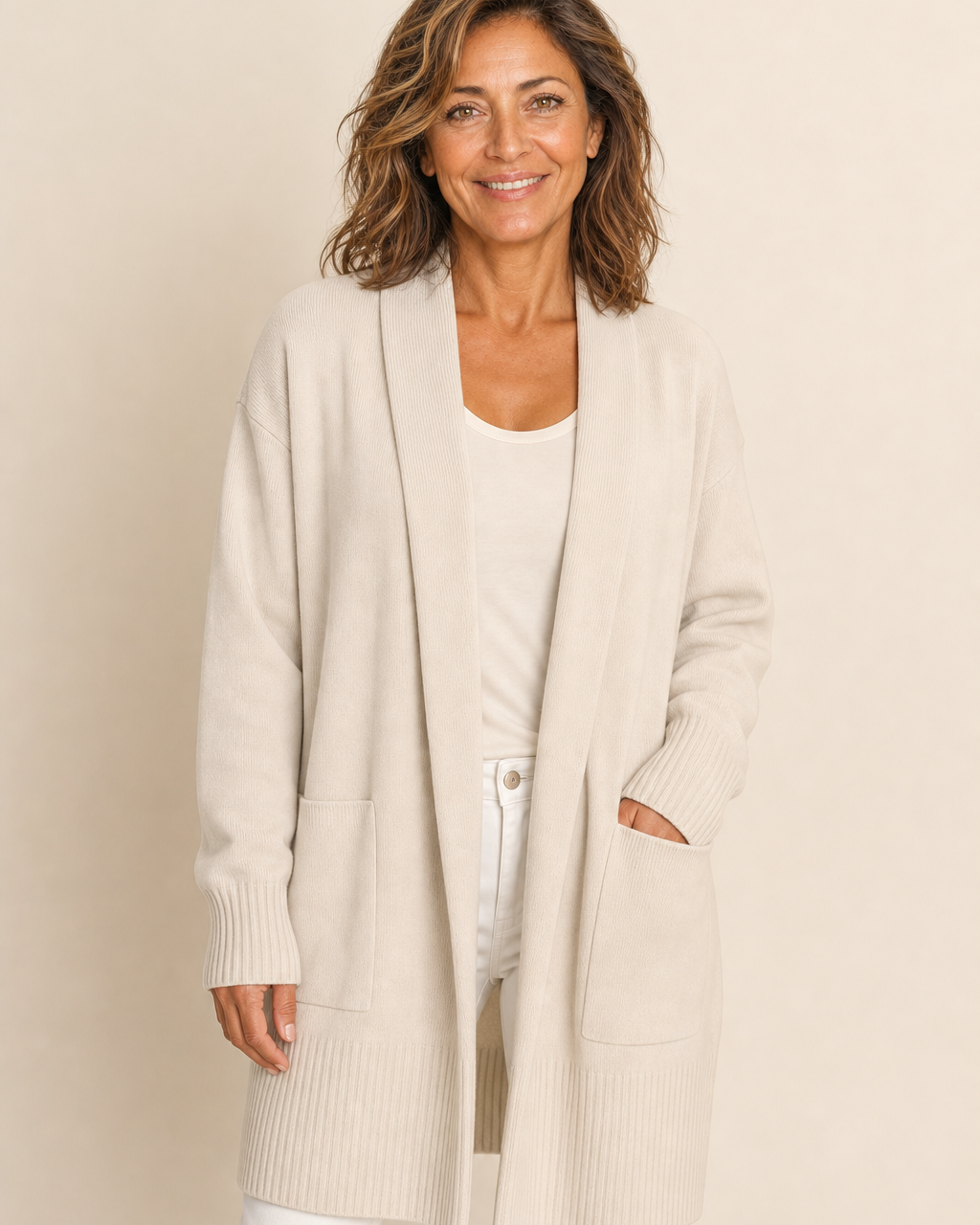 Cardigan Aperto con Tasche