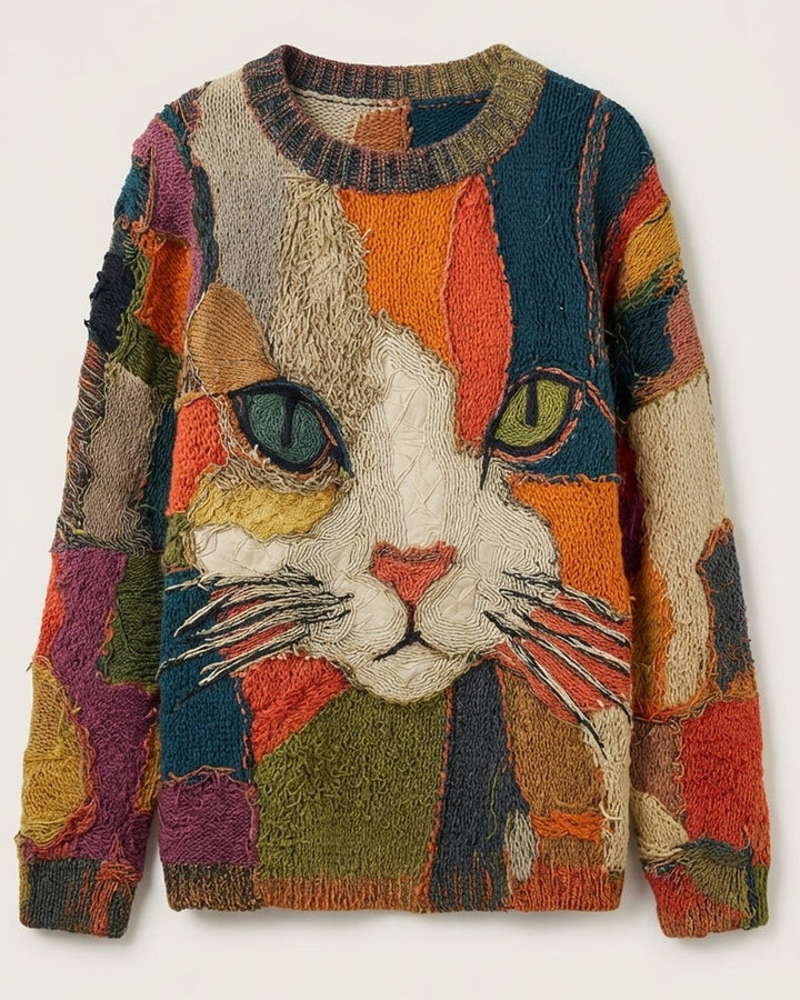 Top Artistico con Motivo Gatto