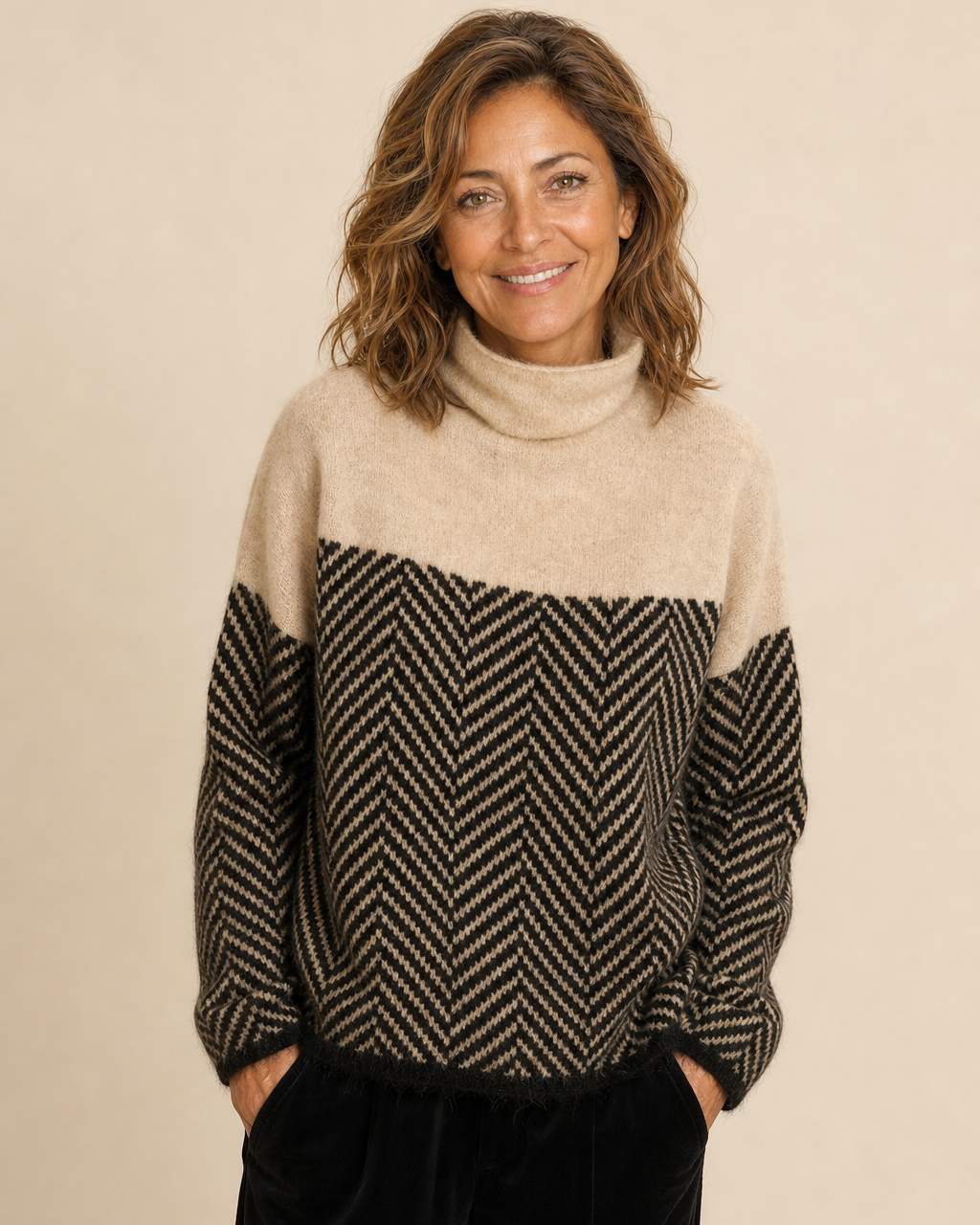 Maglione a Dolcevita Grafico