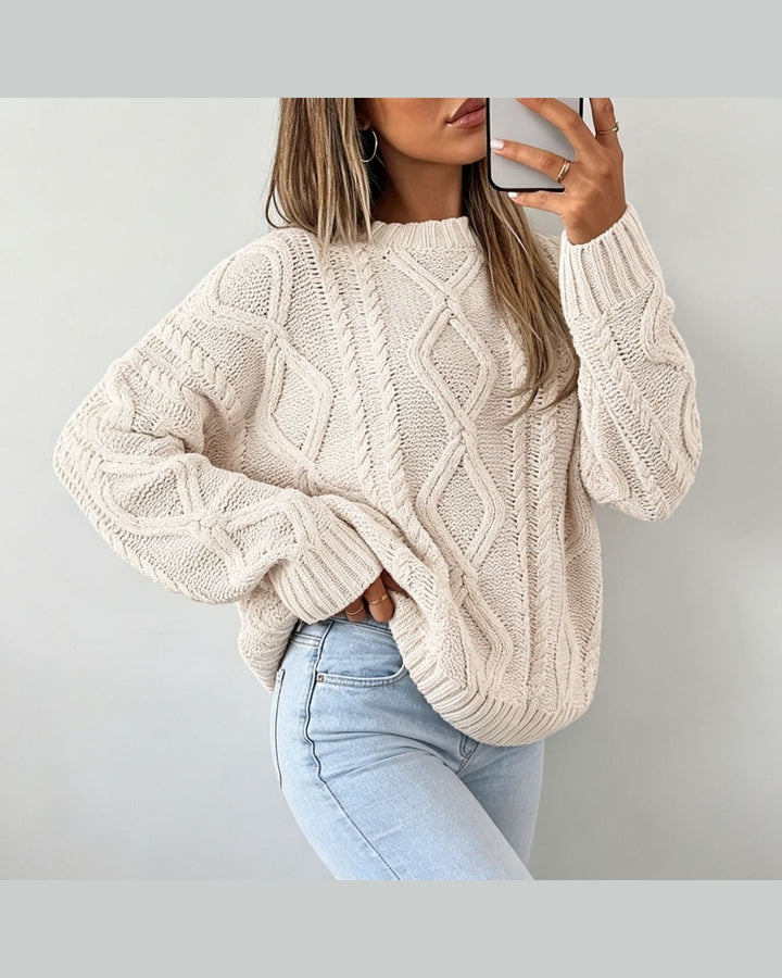Maglione Ampio Lavorato a Trecce