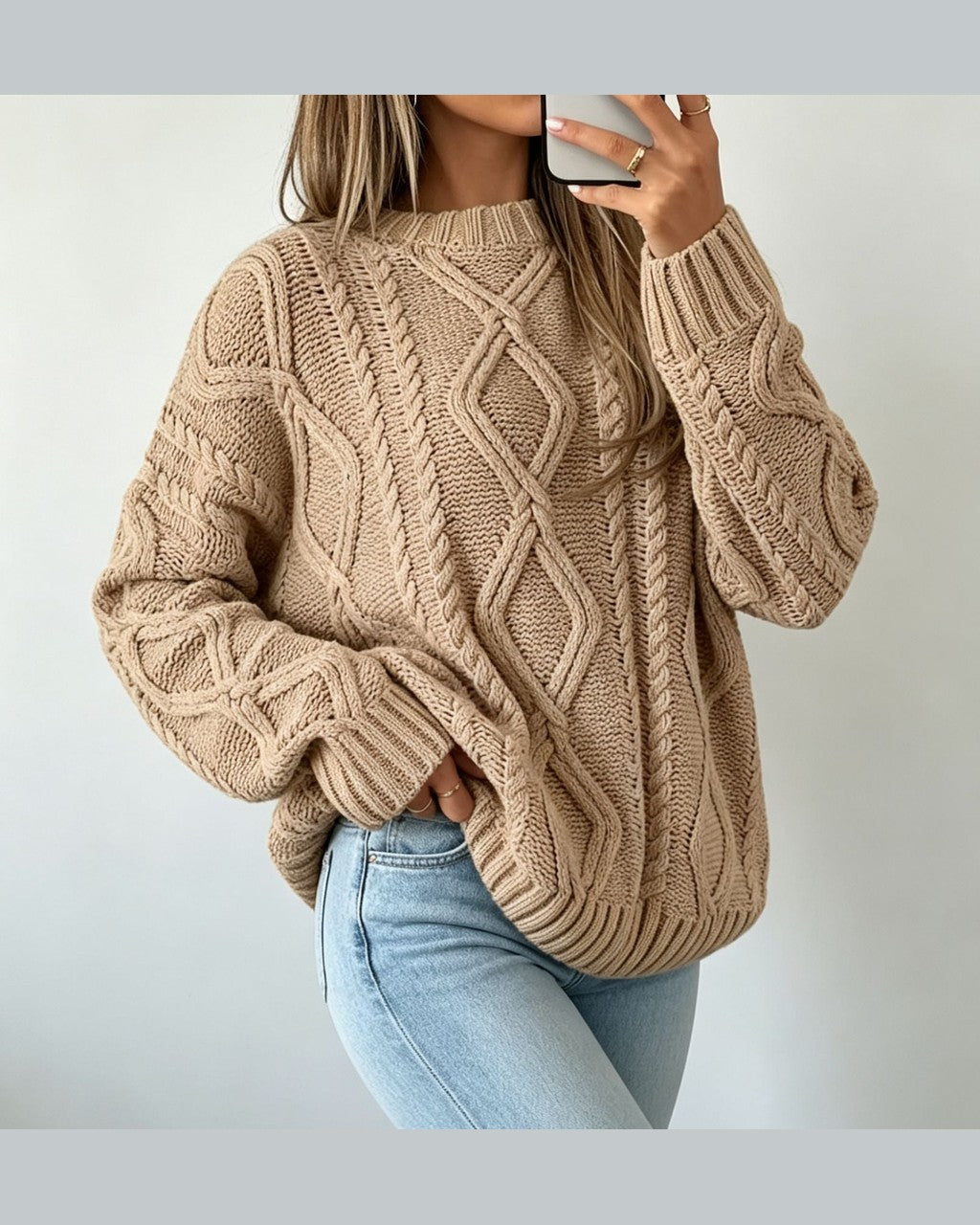Maglione Ampio Lavorato a Trecce