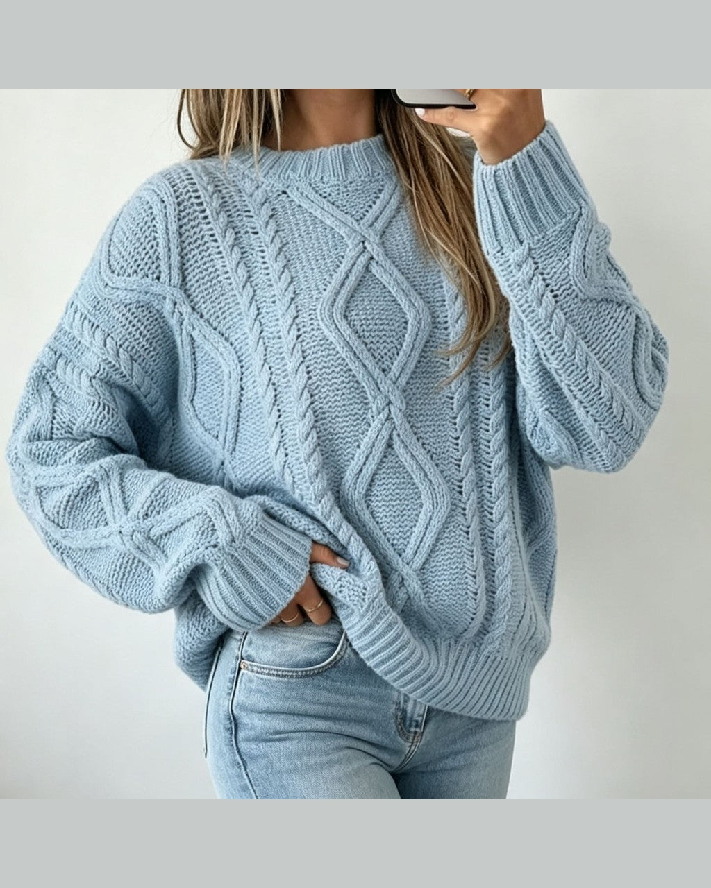 Maglione Ampio Lavorato a Trecce