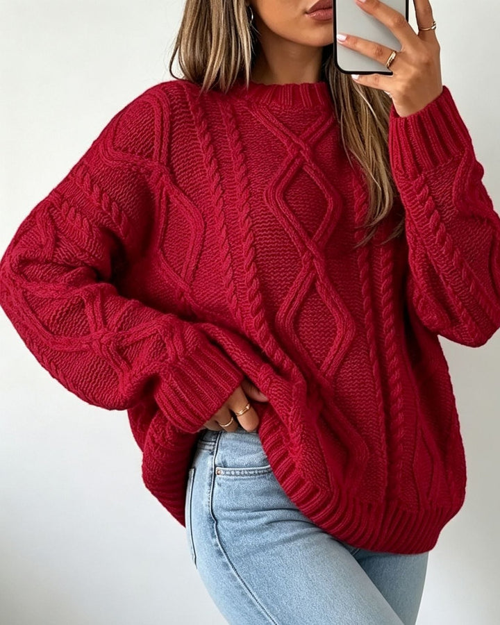 Maglione Ampio Lavorato a Trecce