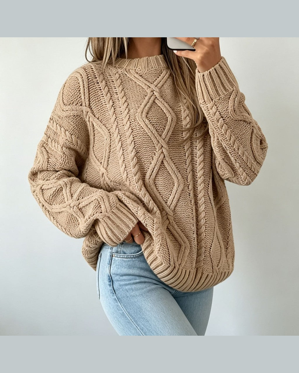 Maglione Ampio Lavorato a Trecce