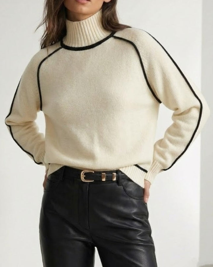 Maglione con Linee a Contrasto