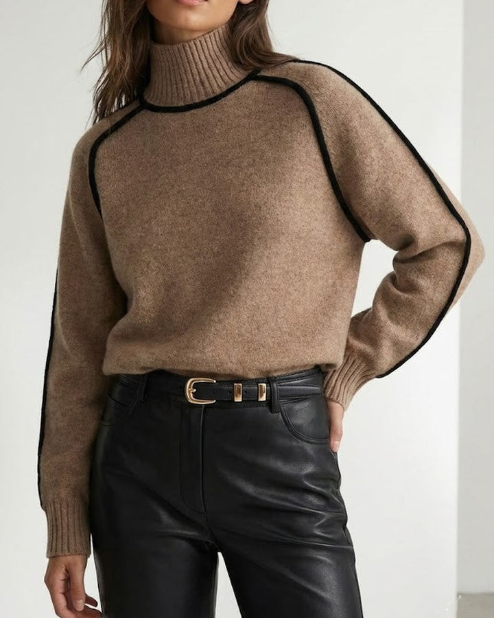 Maglione con Linee a Contrasto