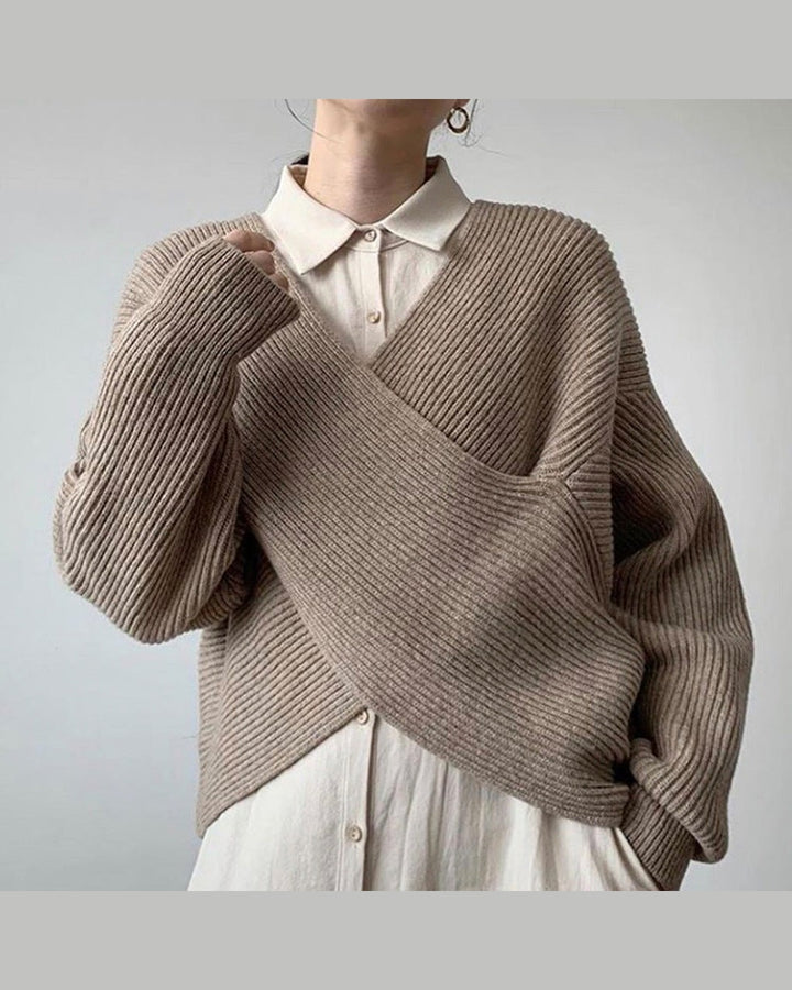 Maglione con Scollo a Incrocio