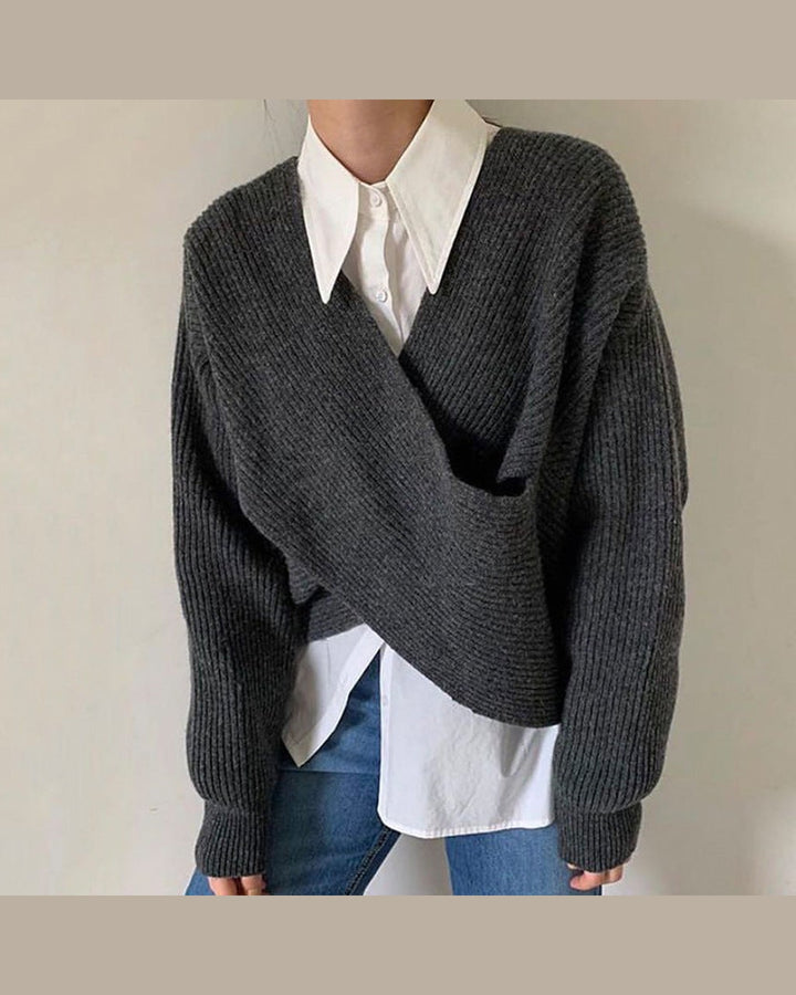 Maglione con Scollo a Incrocio