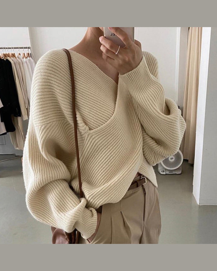 Maglione con Scollo a Incrocio