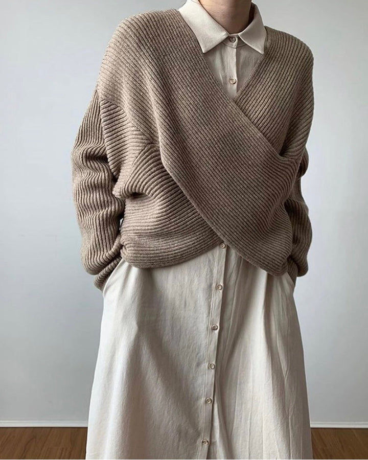 Maglione con Scollo a Incrocio