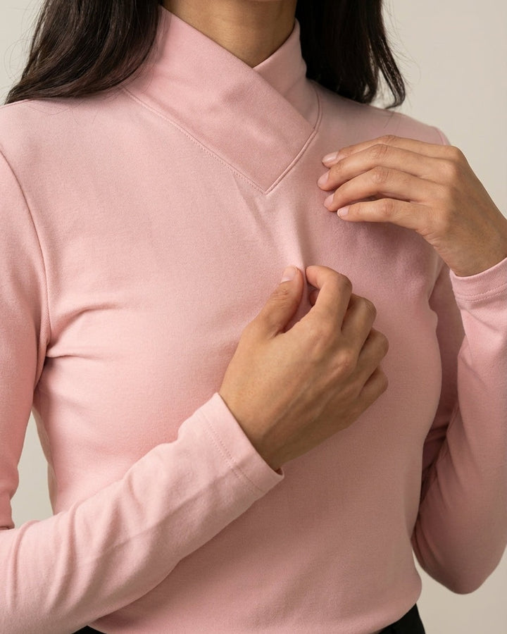 Maglione Elegante dal Collo Lavorato