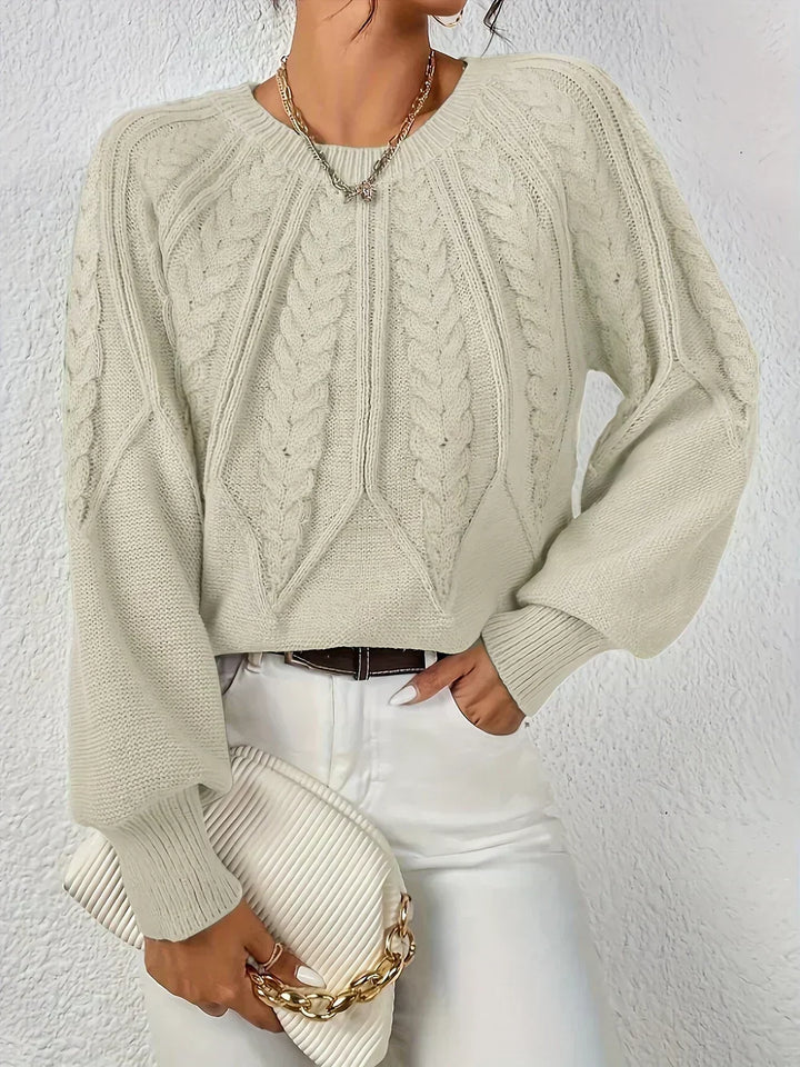 Maglione Lavorato con Maniche a Palloncino