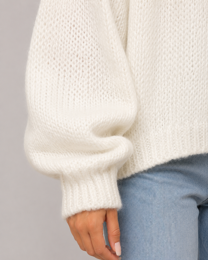 Maglione Morbido con Maniche a Palloncino