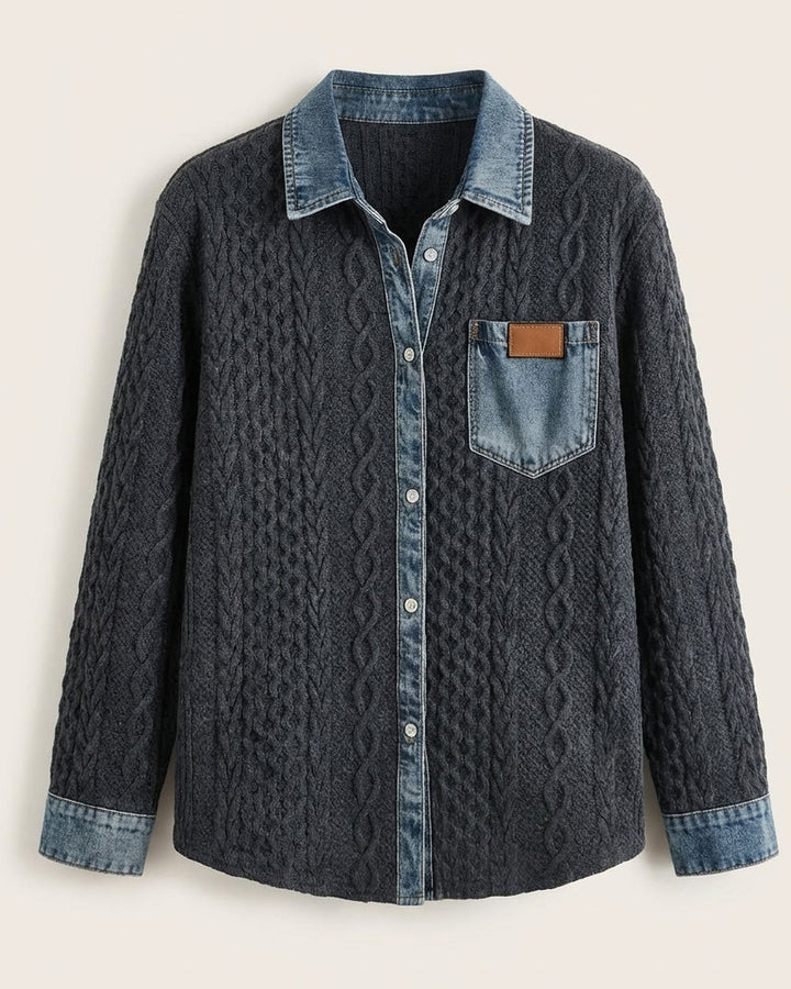 Maglione Stile Camicia a Trecce