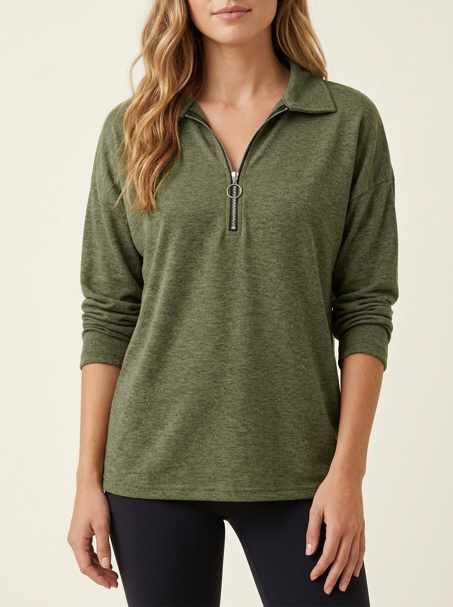 Maglione Stile Polo con Zip