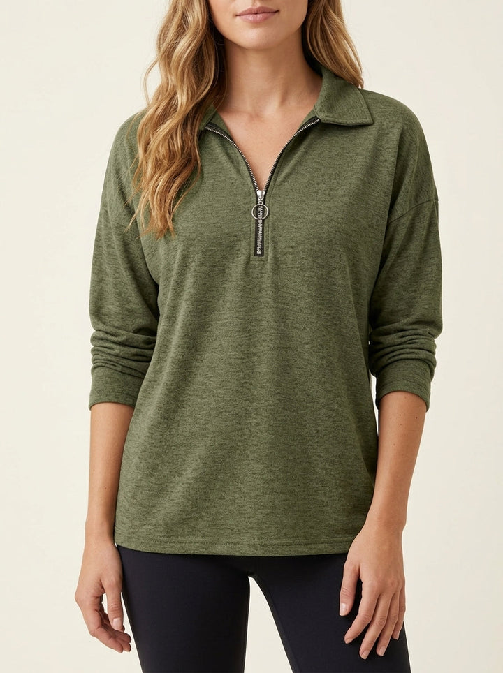 Maglione Stile Polo con Zip
