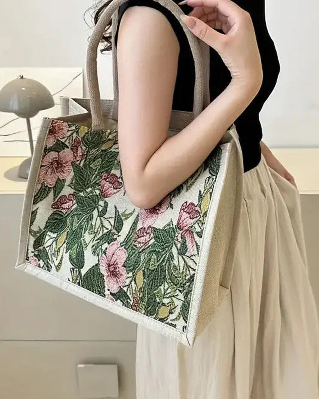 Borsa Shopper a Fantasia Floreale