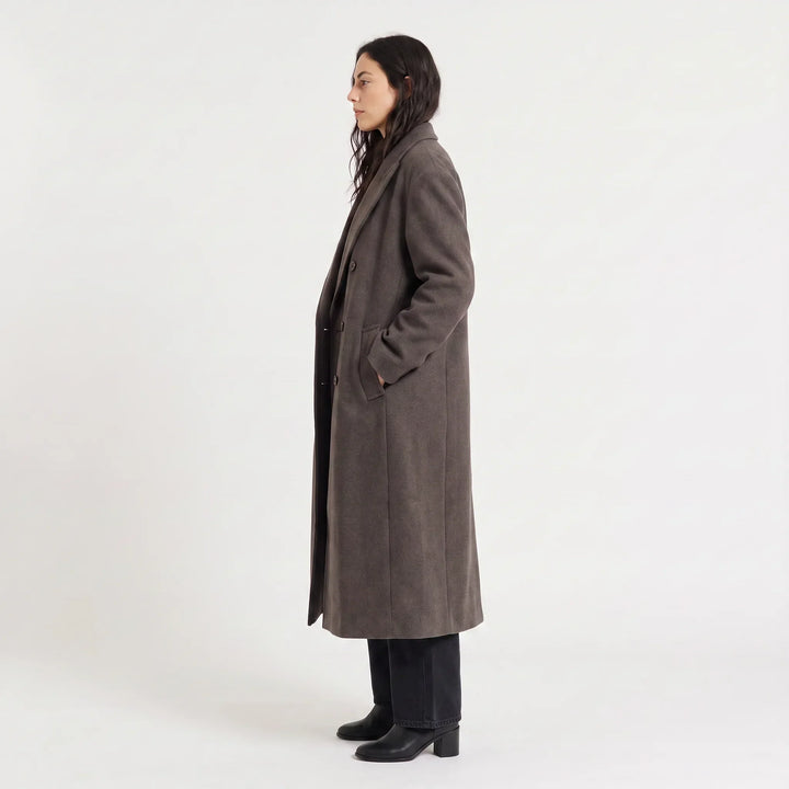 Cappotto Lungo Strutturato Grigio