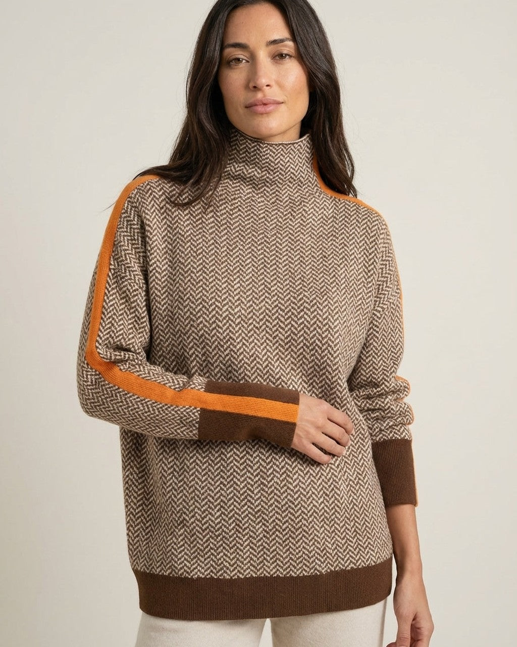 Maglione a Fantasia con Bande Sportive