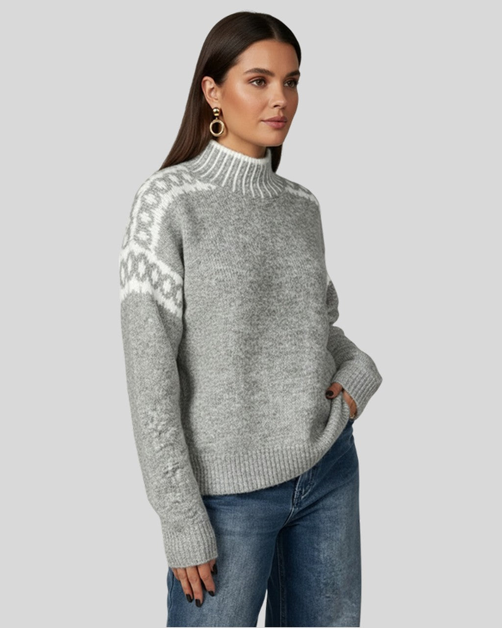 Maglione con Fantasia Geometrica