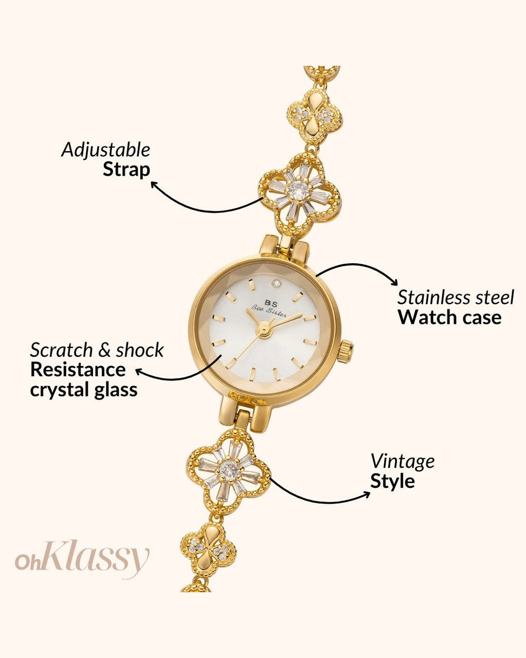 Orologio Elegante con Bracciale Decorato