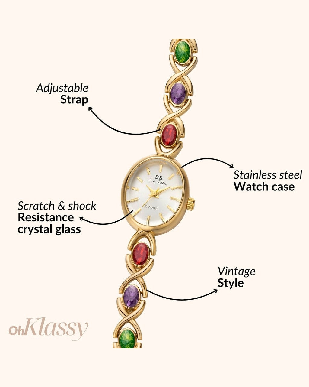 Orologio Gioiello con Pietre Colorate